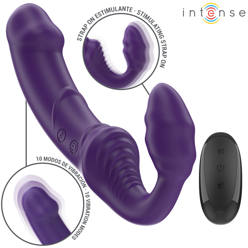 Comprar INTENSE Jill Vibrador Doble 20 CM Violeta – Diseño Control Remoto Para Experiencia Única-Noxtic