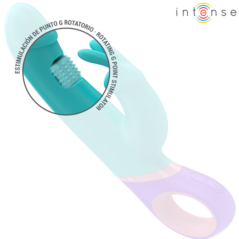 Comprar INTENSE Mónica Vibrador Rabbit Azul – Diseño Ergonómico Con Estimulador Rotatorio Para Placer Total-Noxtic