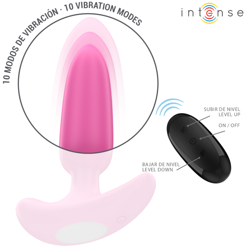 Comprar INTENSE Ross Plug Anal Rosa – Plug Con 10 Vibraciones Y Control Remoto Para Placer Personal-Noxtic