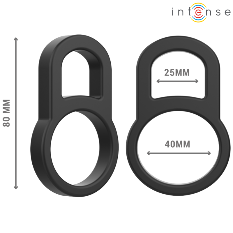 Comprar INTENSE Anillo Doble De Silicona Negra – Diseño Sofisticado Para Placer Aumentado-Noxtic