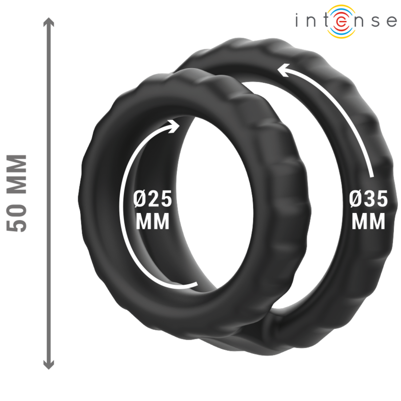Comprar Intense Dewey Anillo Doble Negro Modelo 2 – Anillo Hipoalergénico Para Mayor Comodidad Y Rendimiento-Noxtic
