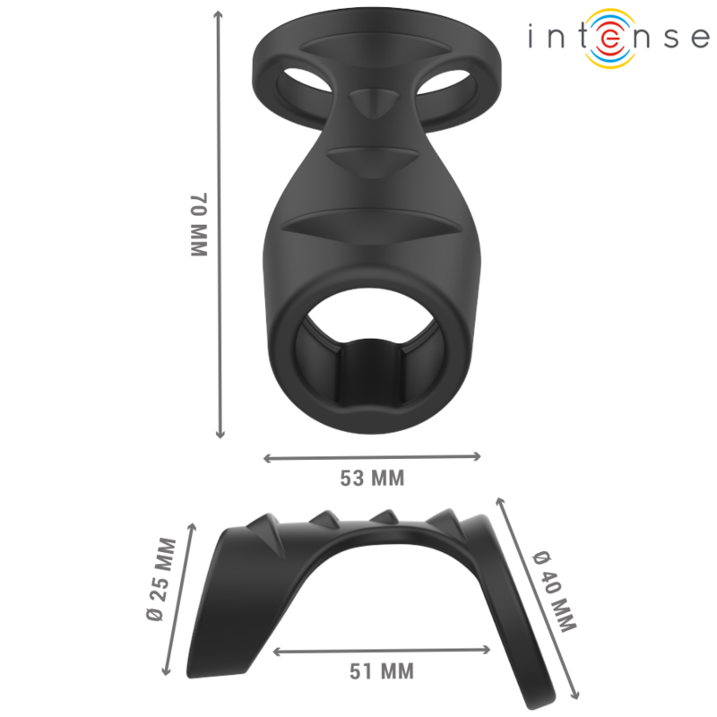 Comprar INTENSE Anillo Doble Theo Negro – Diseño Innovador Para Mayor Comodidad Sensual-Noxtic