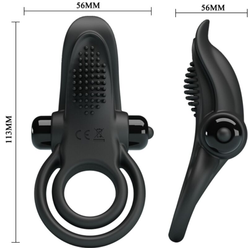 Comprar Pretty Love Doble Anillo Vibrador Negro – 10 Modos De Vibración Para Placer Compartido-Noxtic