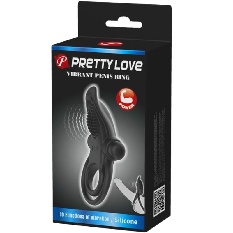 Comprar Pretty Love Doble Anillo Vibrador Negro – 10 Modos De Vibración Para Placer Compartido-Noxtic