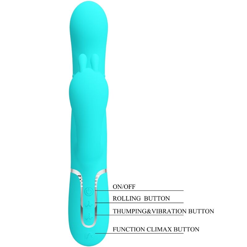 Comprar Pretty Love Cammy Triple Vibrador Rabbit 4 En 1 Azul – Juguete Ergonómico Con Tecnología Avanzada-Noxtic