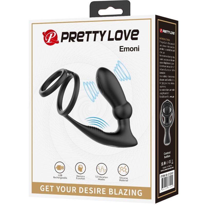 Comprar Pretty Love Emoni Anillo Y Plug Anal – Experiencia Única Con 12 Modos De Vibración-Noxtic