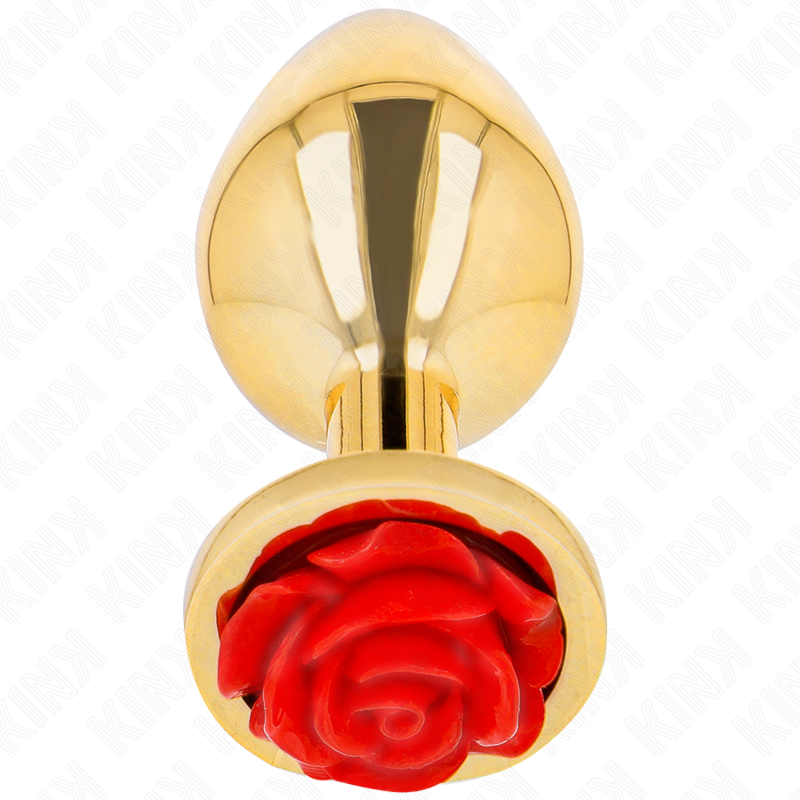 KINK - GOLD ANAL PLUG RED ROSE SIZE M