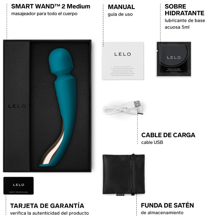 Comprar LELO Smart Wand 2 Verde Agua – Masajeador Con Diseño Ergonómico Para Placer Total-Noxtic