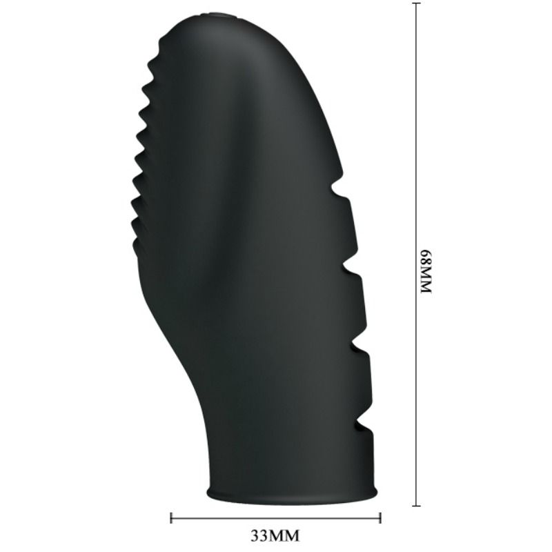 Comprar Pretty Love Flirtation Dedal Con Vibración Stanford Negro – Dedal Texturado De Silicona Para Placer Intenso-Noxtic