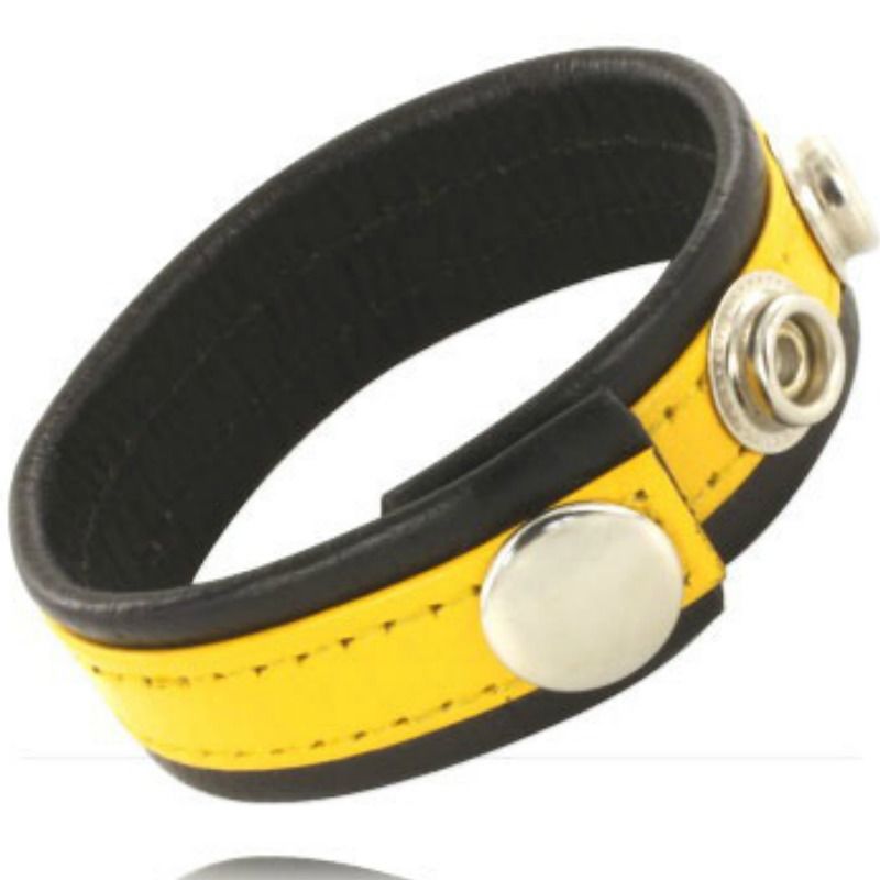 Comprar METAL HARD Correa Cuero Ajustable Amarillo Negra – Diseño Ergonómico Para Placer Extremo-Noxtic