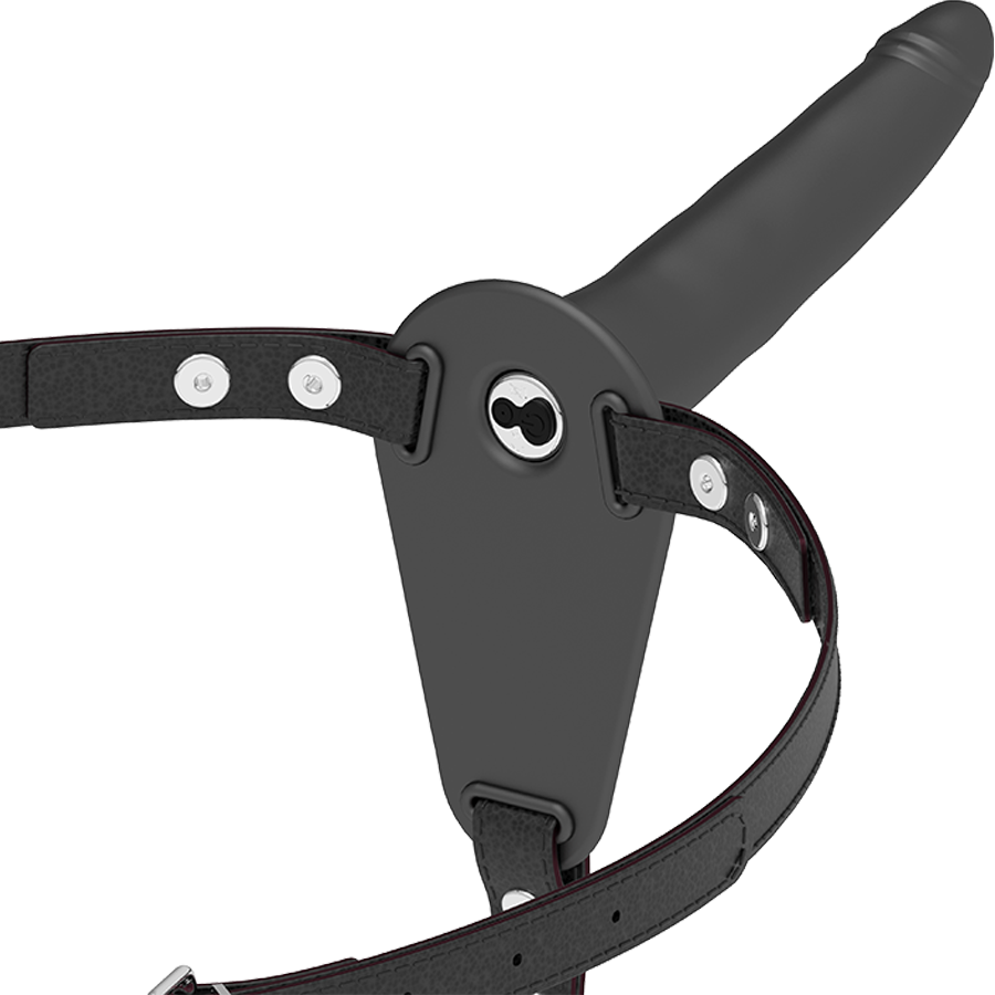 FETISH SUBMISSIVE HARNESS - VIBRADOR SILICONA NEGRO 15 CM-FETISH SUBMISSIVE HARNESS-Noxtic