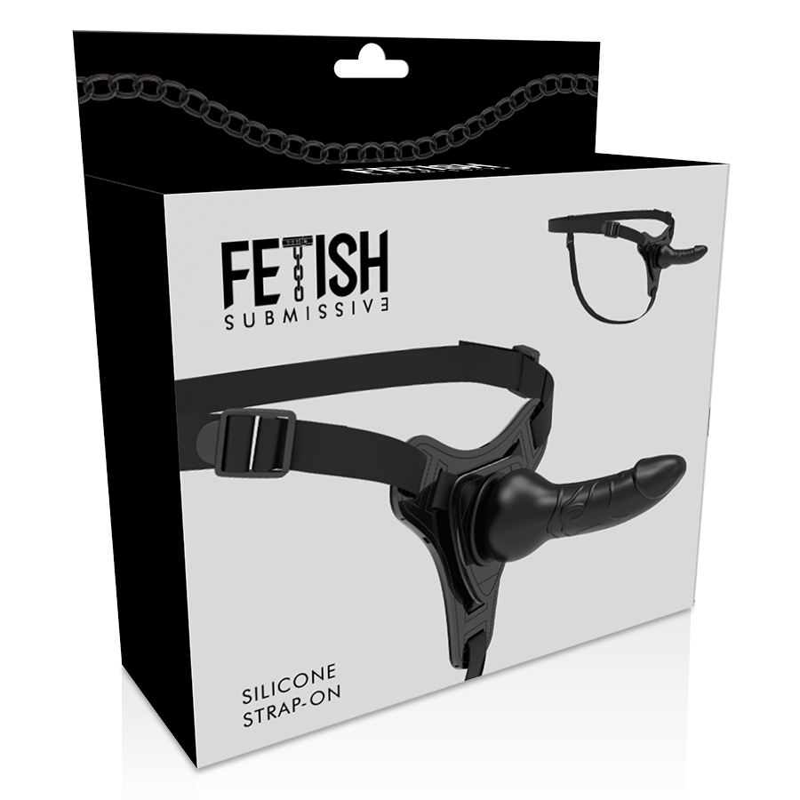 FETISH SUBMISSIVE HARNESS - SILICONA NEGRO REALISTIC 16 CM-FETISH SUBMISSIVE HARNESS-Noxtic