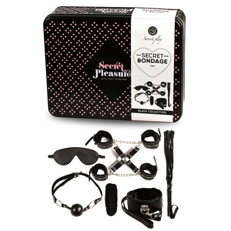 Comprar SECRETPLAY Set BDSM 8 Piezas Negro – Experiencia Sofisticada Para Practicar Placer Con Confianza-Noxtic