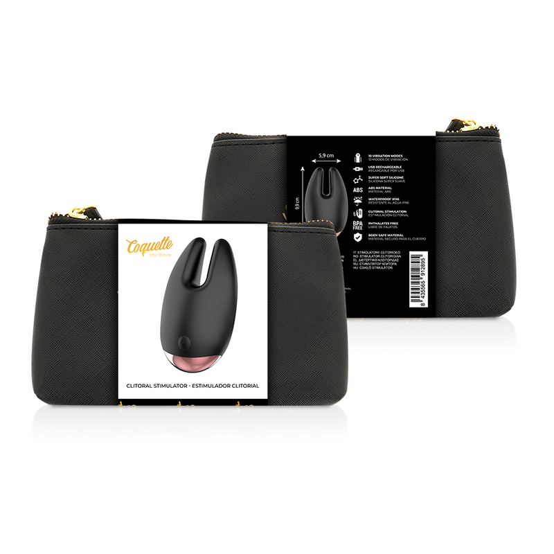 Comprar Coquette Chic Desire Negro Gold – Estimulador Recargable Con Diseño Elegante y Funcional-Noxtic