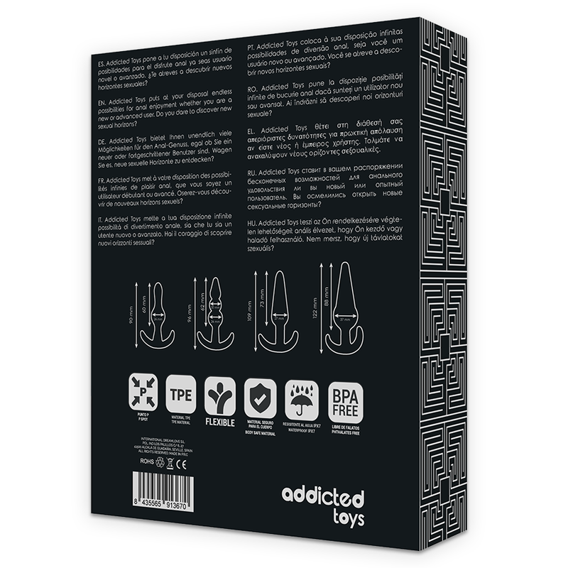 Comprar ADDICTED TOYS Set 4 Plugs Anales – Diseño Exclusivo Para Explorar Placer Con Confianza-Noxtic