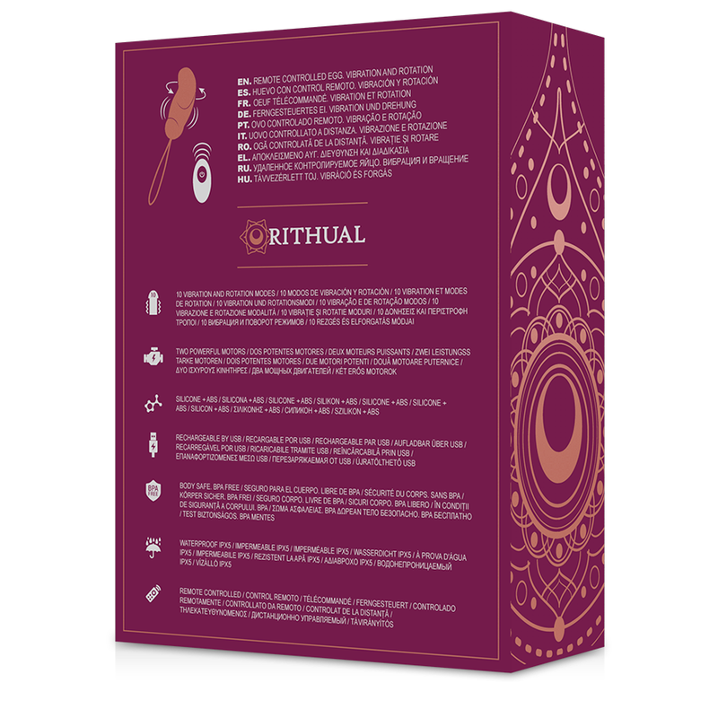 Comprar RITHUAL Esha Huevo Control Remoto – Diseño Elegante Con Rotación Y Vibración Para Placer Personalizado-Noxtic