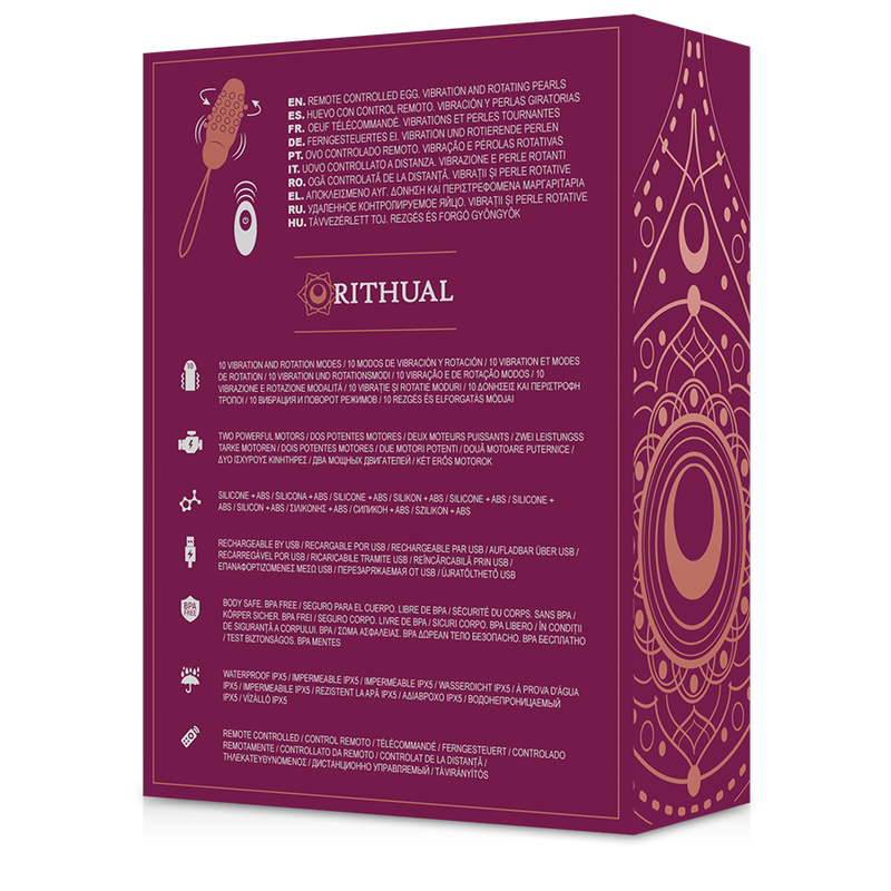Comprar RITHUAL Sita Huevo Control Remoto – Estimulador Con Rotación De Perlas Y Vibración-Noxtic