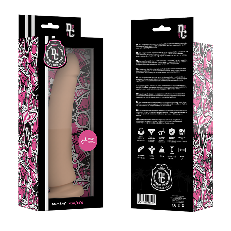 DELTA CLUB - DILDO REALISTA NATURAL SILICONA MEDICA 20 CM -O- 4 CM-DELTACLUB-Noxtic