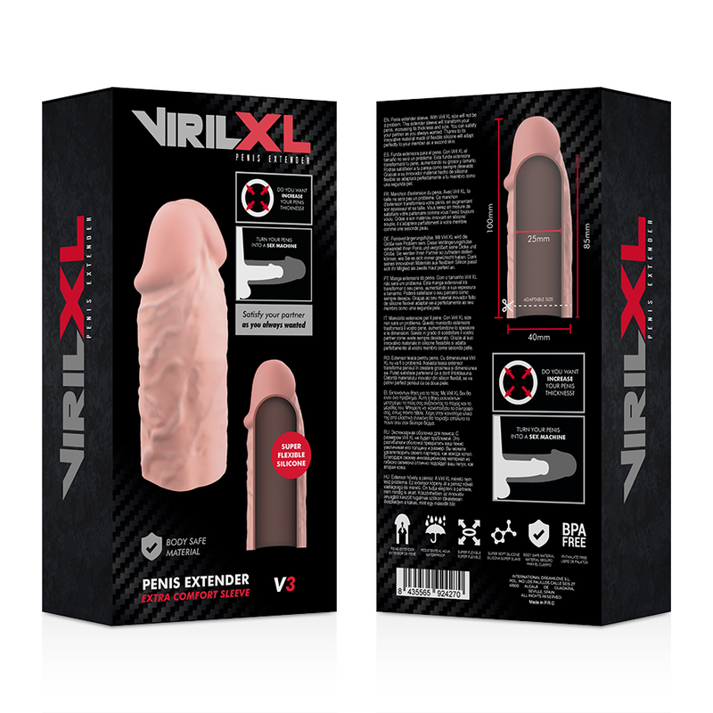 Comprar VIRILXL Extensión De Pene Liquid Silicone V3 Natural – Aumento De Grosor Y Longitud Para Mayor Placer-Noxtic