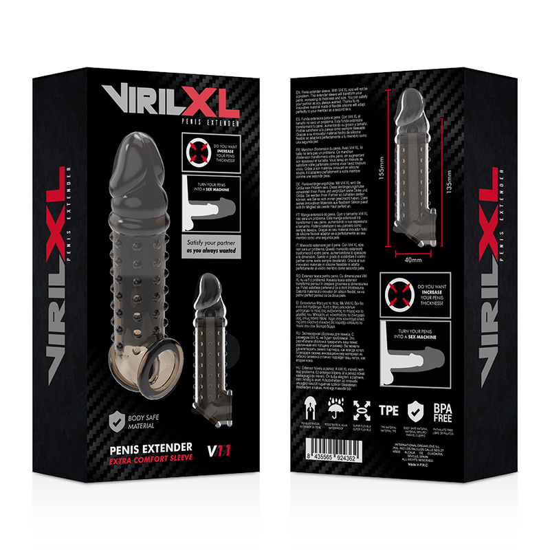 Comprar VIRILXL Extensión Y Funda V11 Negro – Diseño Innovador Para Aumentar Placer Y Grosor-Noxtic