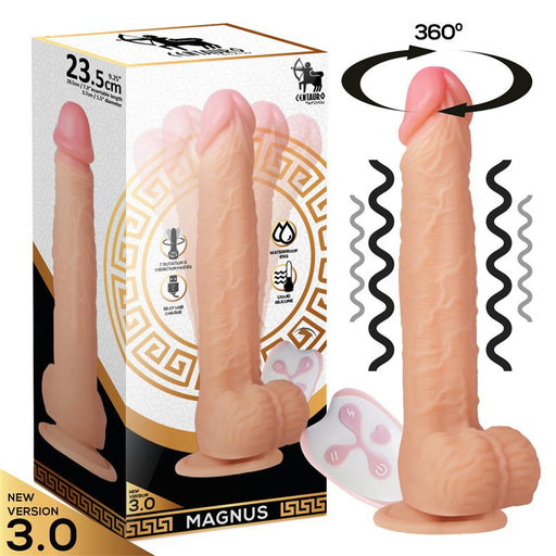 Magnus 30 Dildo Realista Vibrador y Rotador Control Remoto Silicona Liquida