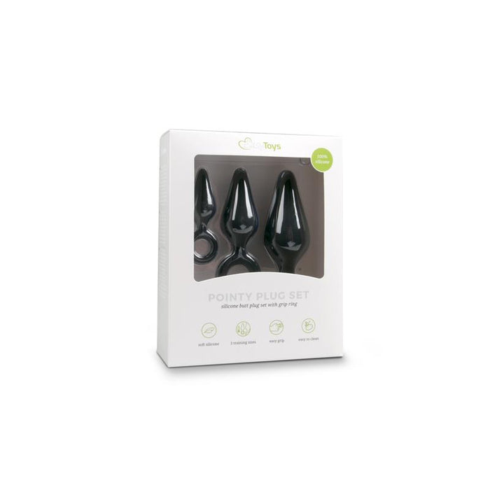 Set 3 Plug Anales con Aro Negro