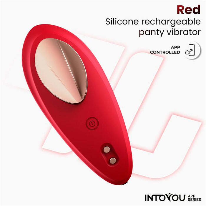 Vibrador de Braguita con APP Silicona Rojo