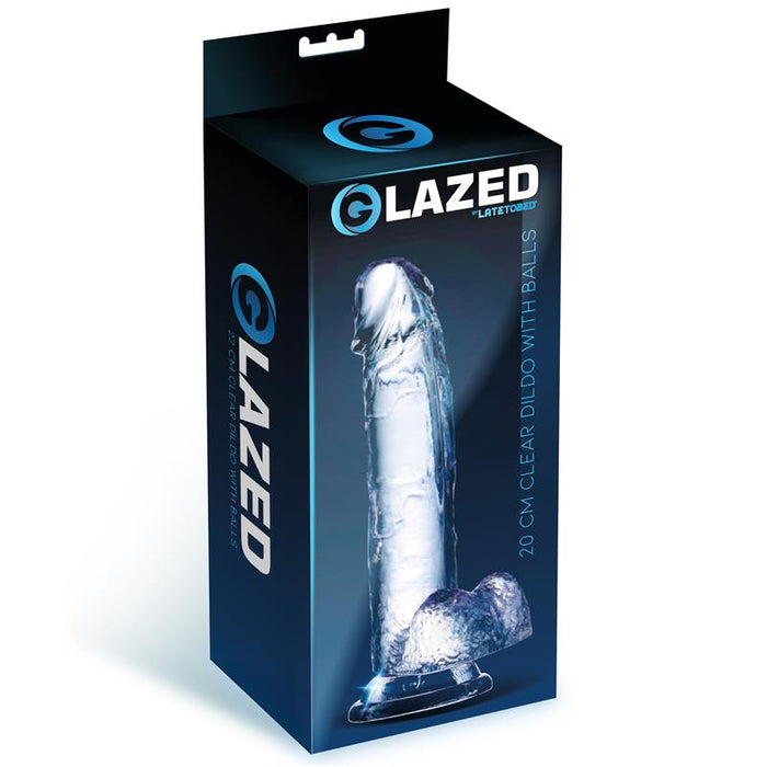 Dildo Realista con Testiculos Material Cristalino 20 cm