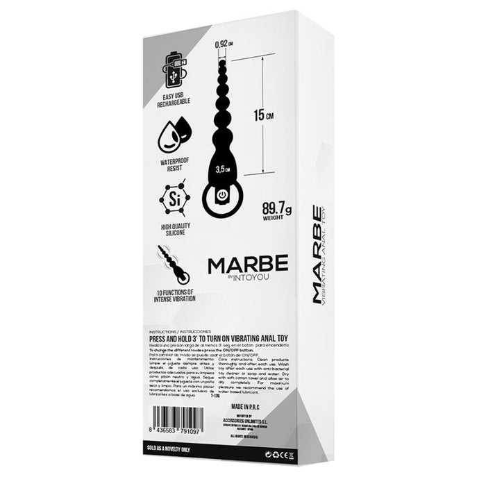 Marbe Cadena Anal con Vibracion USB Silicona