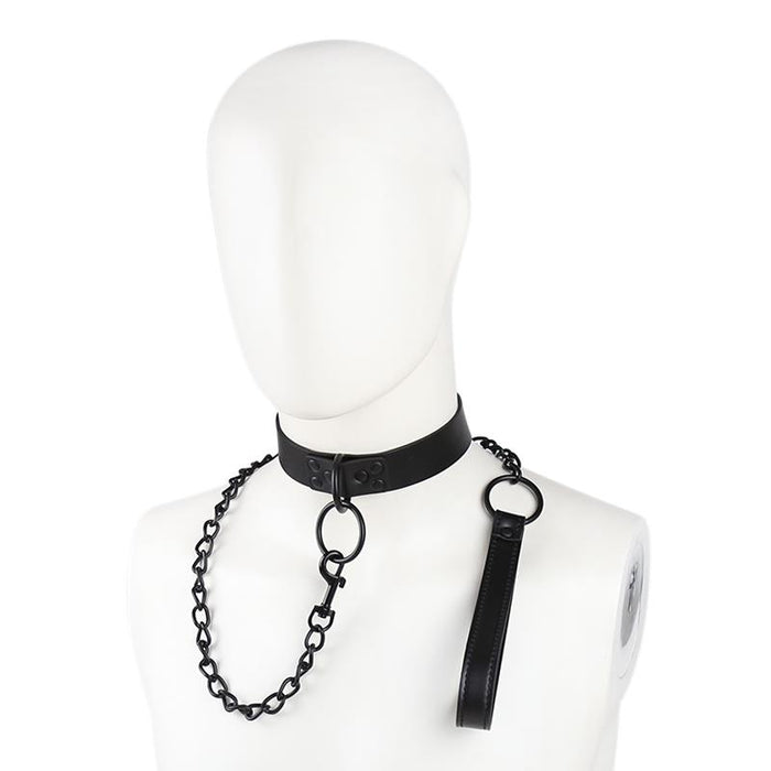 Collar con Correa Negro