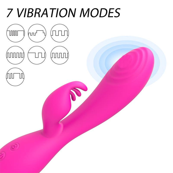 Conejito Vibrador Magic Stick con Pulsacion Fucsia