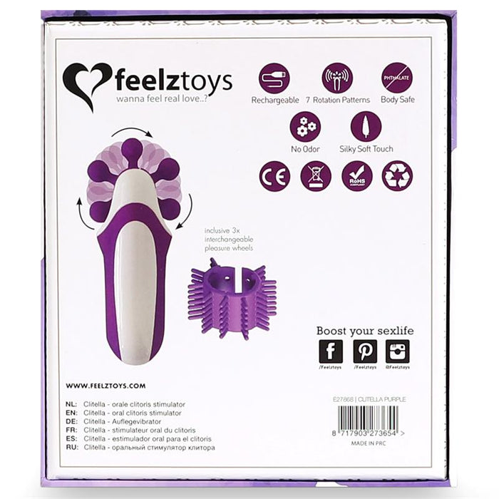 Clitella Estimulador Sexo Oral con Accesorios Purpura