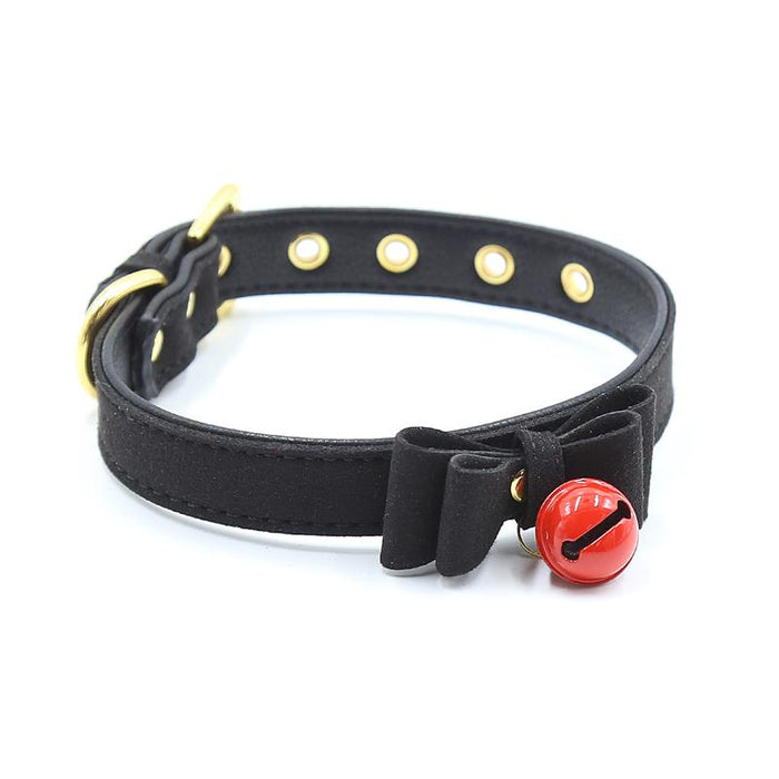 Collar con Lazo y Cascabel 44 cm Negro Rojo