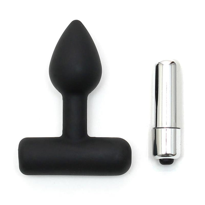 Rimba Latex Play Plug Anal con Bala Vibradora Color Negro