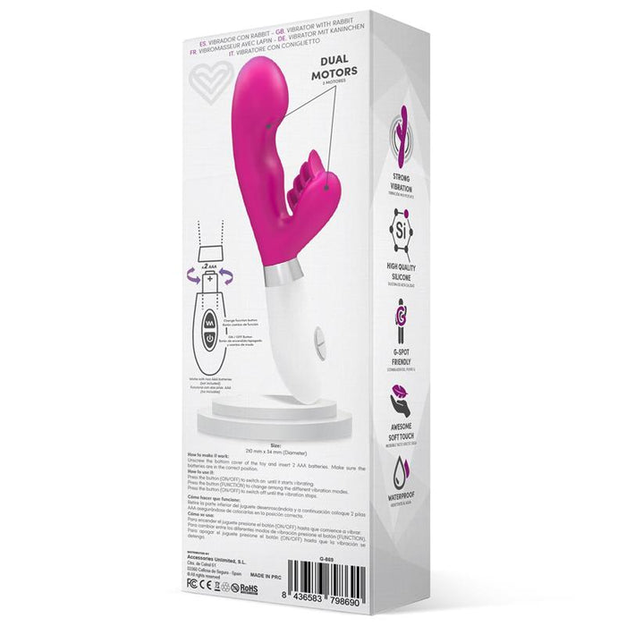 Sliper Vibrador Conejito Silicona Rosa