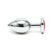 Plug Anal Acero Inox Cristal Corazon Rojo