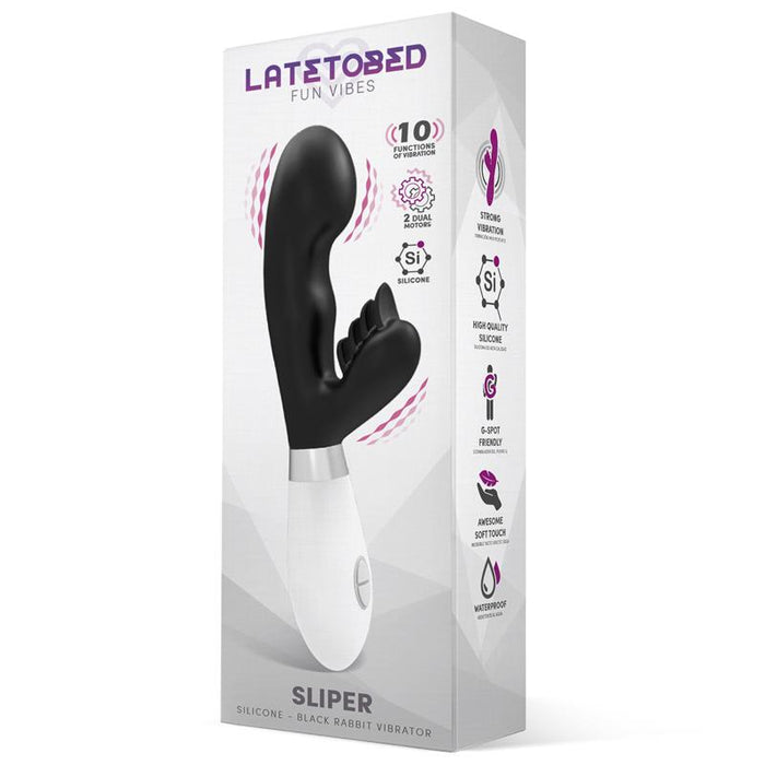 Sliper Vibrador Conejito Silicona Negro