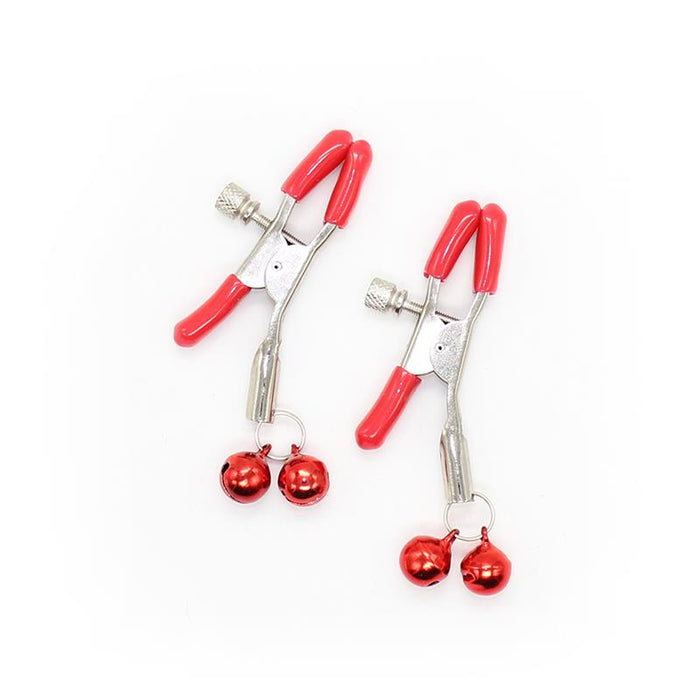 Pinzas para Pezones con Cascabeles Metal Rojo