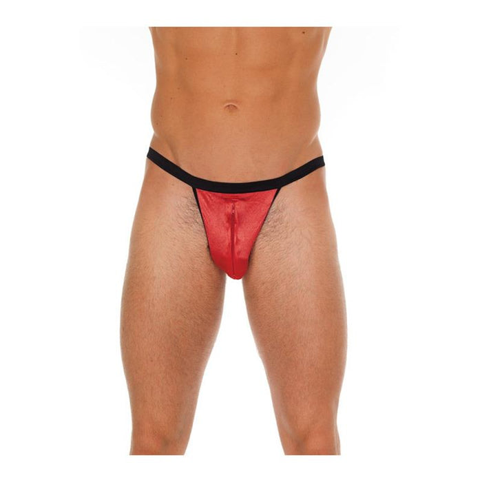 Tanga con Cremallera Rojo y Negro Talla unica