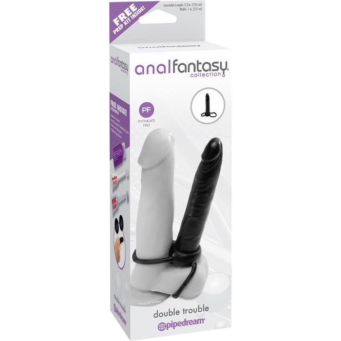 Dildo Anal Double Trouble Color Negro