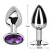 Plug Anal con Joya Purpura Amatista Talla S Aluminio