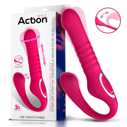 No TwentyThree Vibrador Doble con Pulsacion y Thrusting Flexible 180º