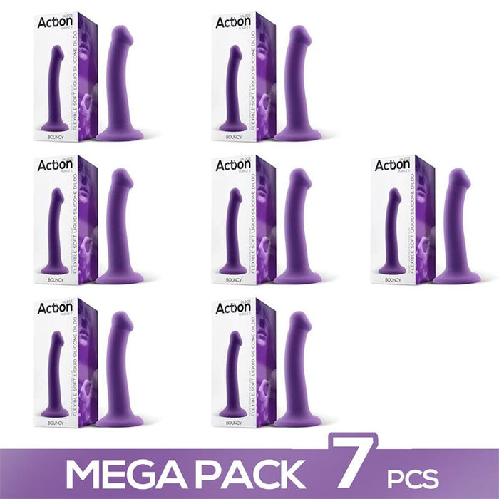 Pack de 7 Bouncy Dildo Silicona Liquida Flexible 65 165 cm