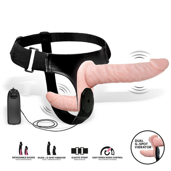 Batek Arnes con Dildo Doble Desmontable Punto G y Vibracion Control Remoto