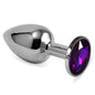 Plug Anal Plateado Rosebud Classic con Joya Purpura Talla S