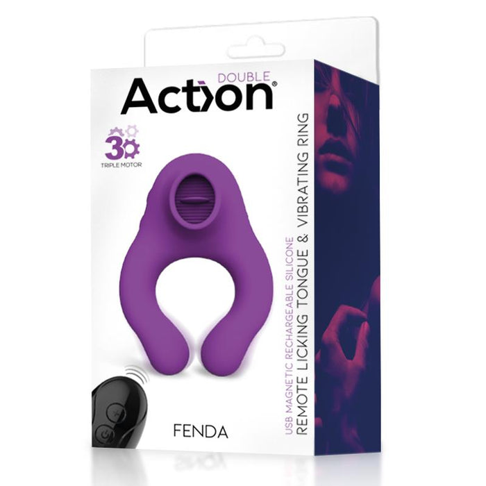 Fenda Anillo Vibrador con Lengua Estimulador y Control Remoto 3 Motores USB Magnetico