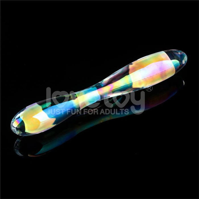 Dildo de Cristal que Brilla en la Oscuridad Twilight Gleam Double Delight