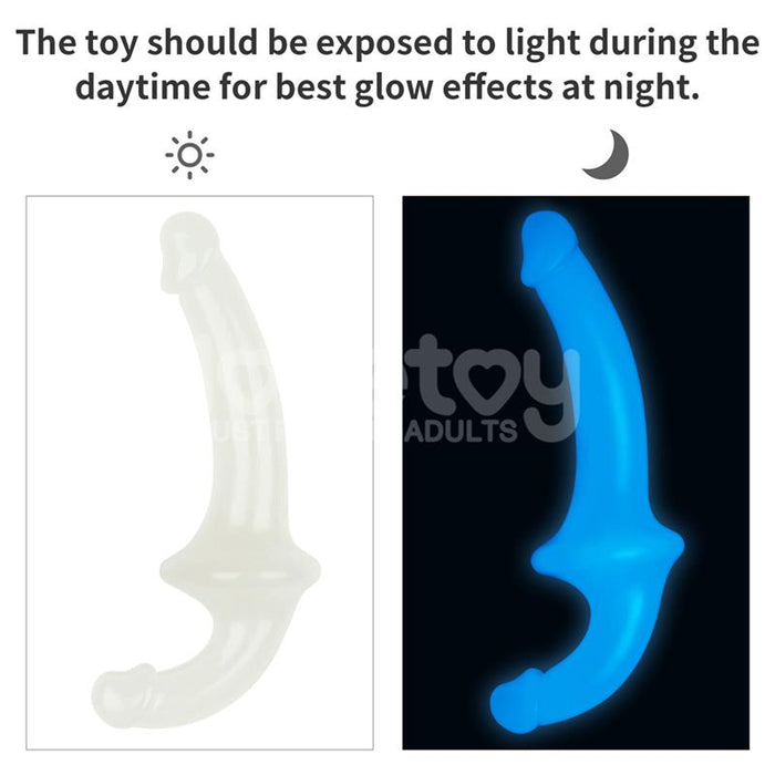 Dildo doble Lumino Play Luz Azul 105