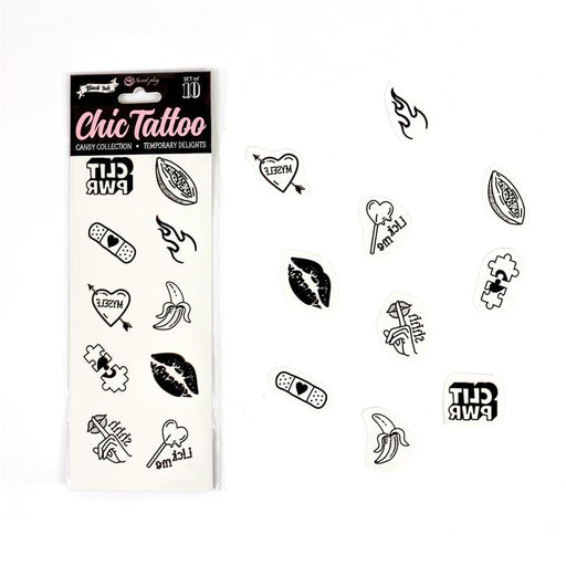 Set de 10 Tattoos Temporales Candy Collection