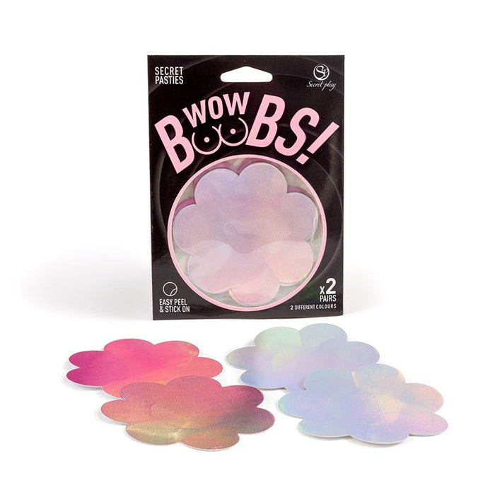 Wow Boobs Cubre Pezones Flores Holograficos